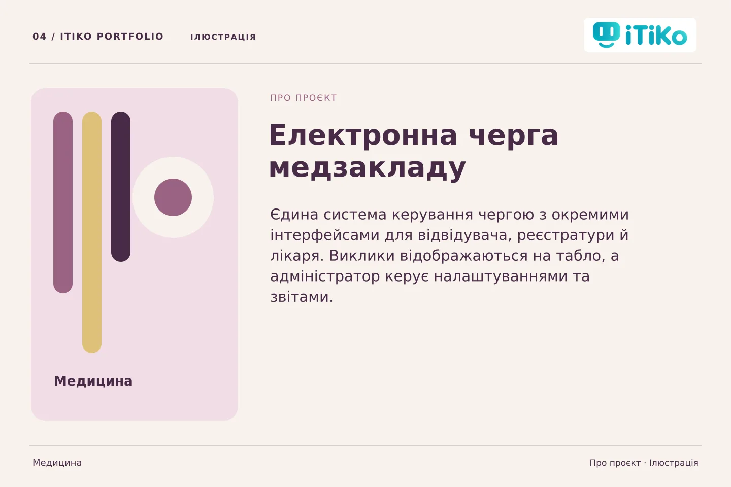Електронна черга медзакладу — про проєкт. Ілюстрація.