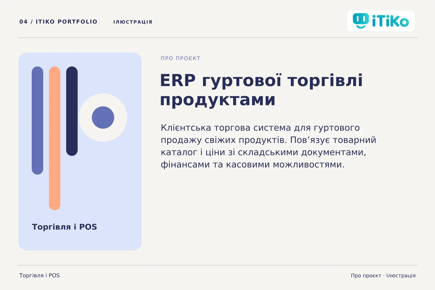 ERP гуртової торгівлі продуктами — про проєкт. Ілюстрація.