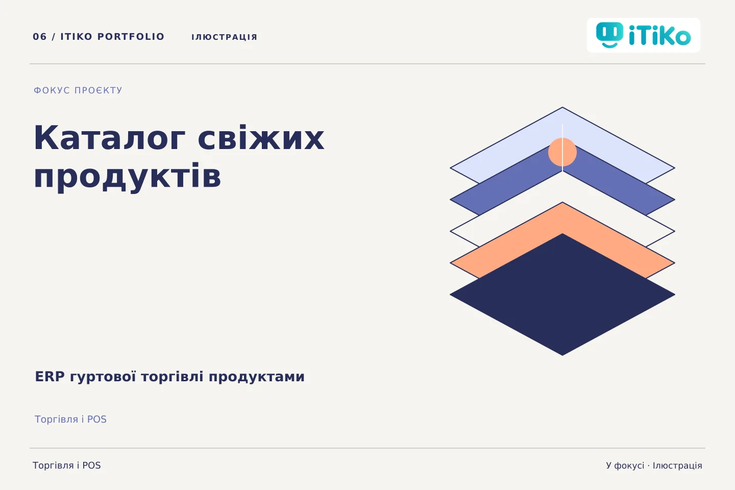ERP гуртової торгівлі продуктами — у фокусі. Ілюстрація.