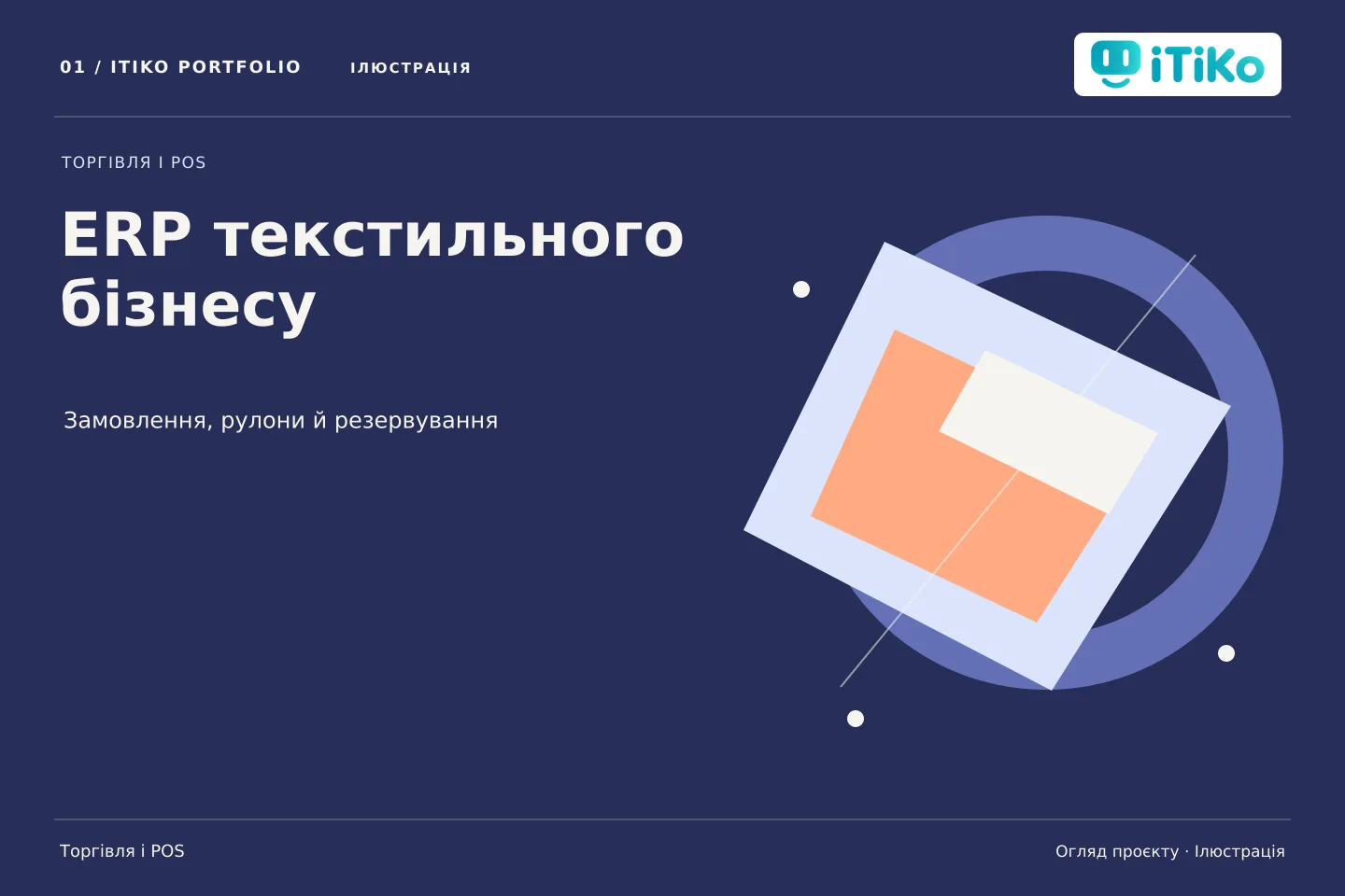 ERP текстильного бізнесу — огляд проєкту. Ілюстрація.
