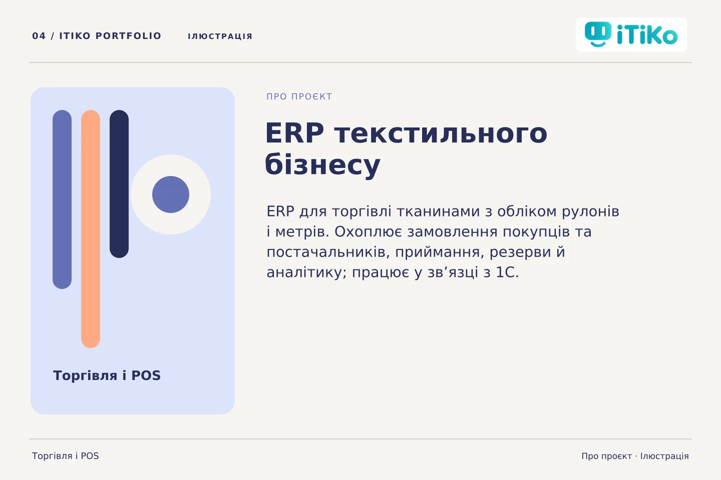 ERP текстильного бізнесу — про проєкт. Ілюстрація.