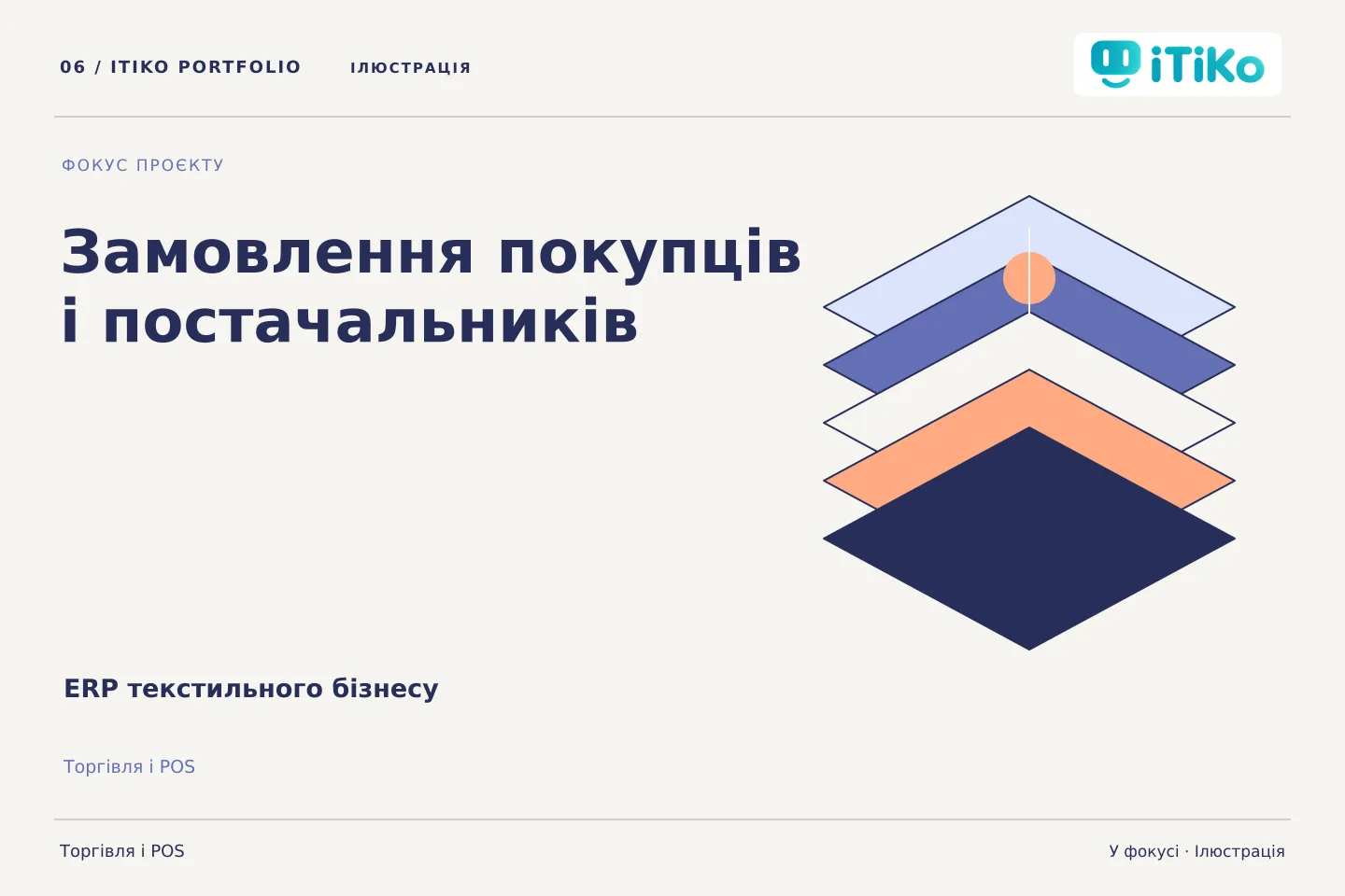 ERP текстильного бізнесу — у фокусі. Ілюстрація.