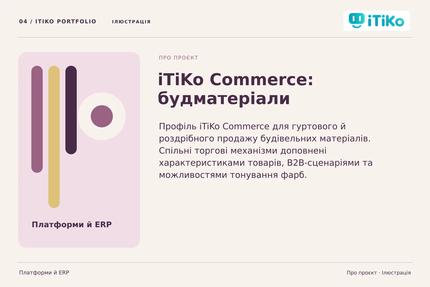 iTiKo Commerce: будматеріали — про проєкт. Ілюстрація.