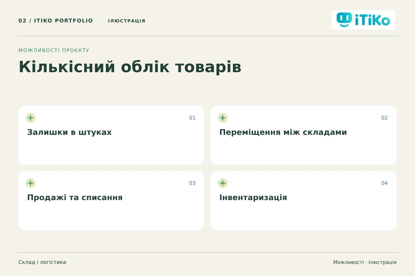 Кількісний облік товарів — можливості. Ілюстрація.