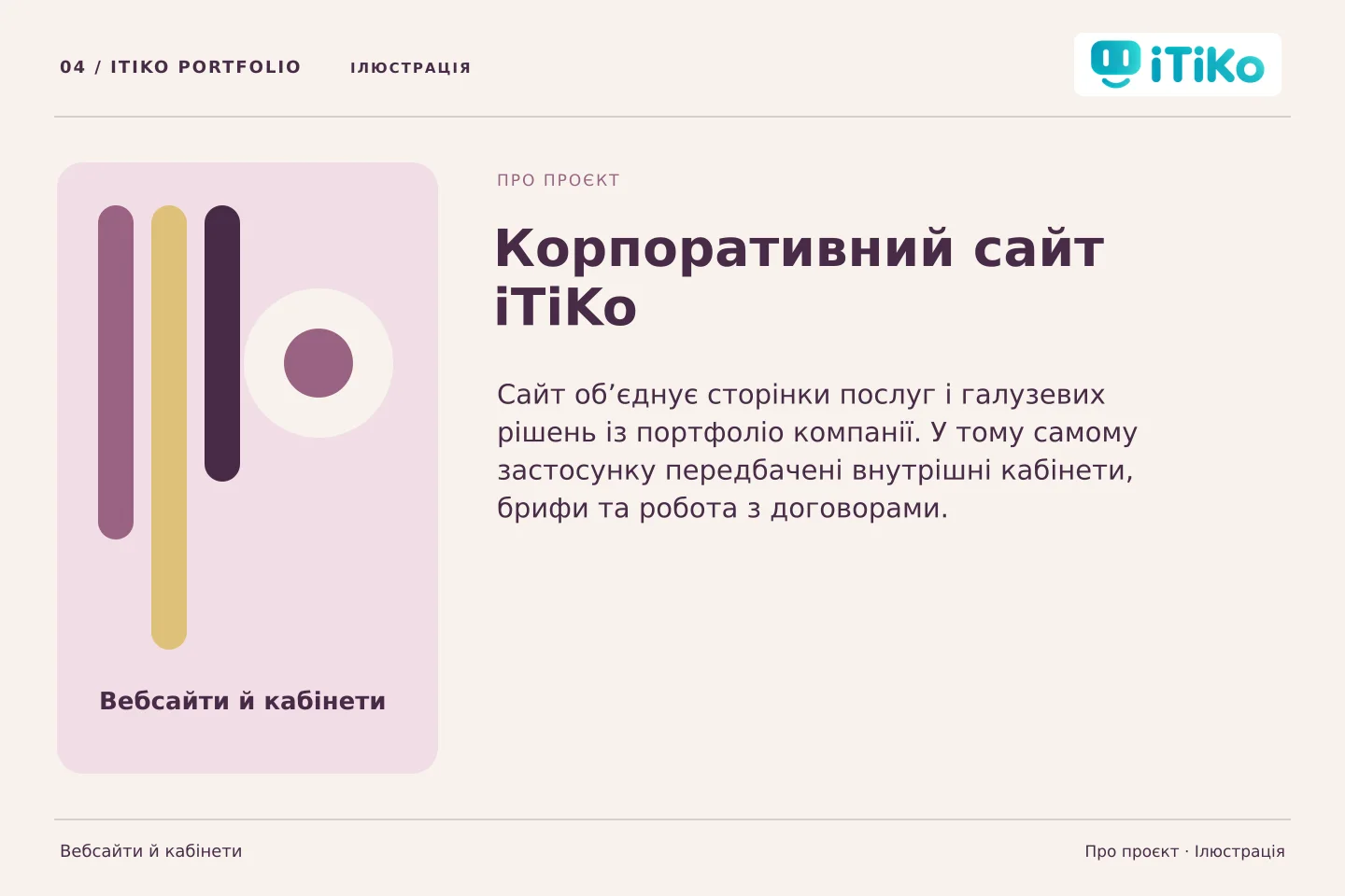 Корпоративний сайт iTiKo — про проєкт. Ілюстрація.