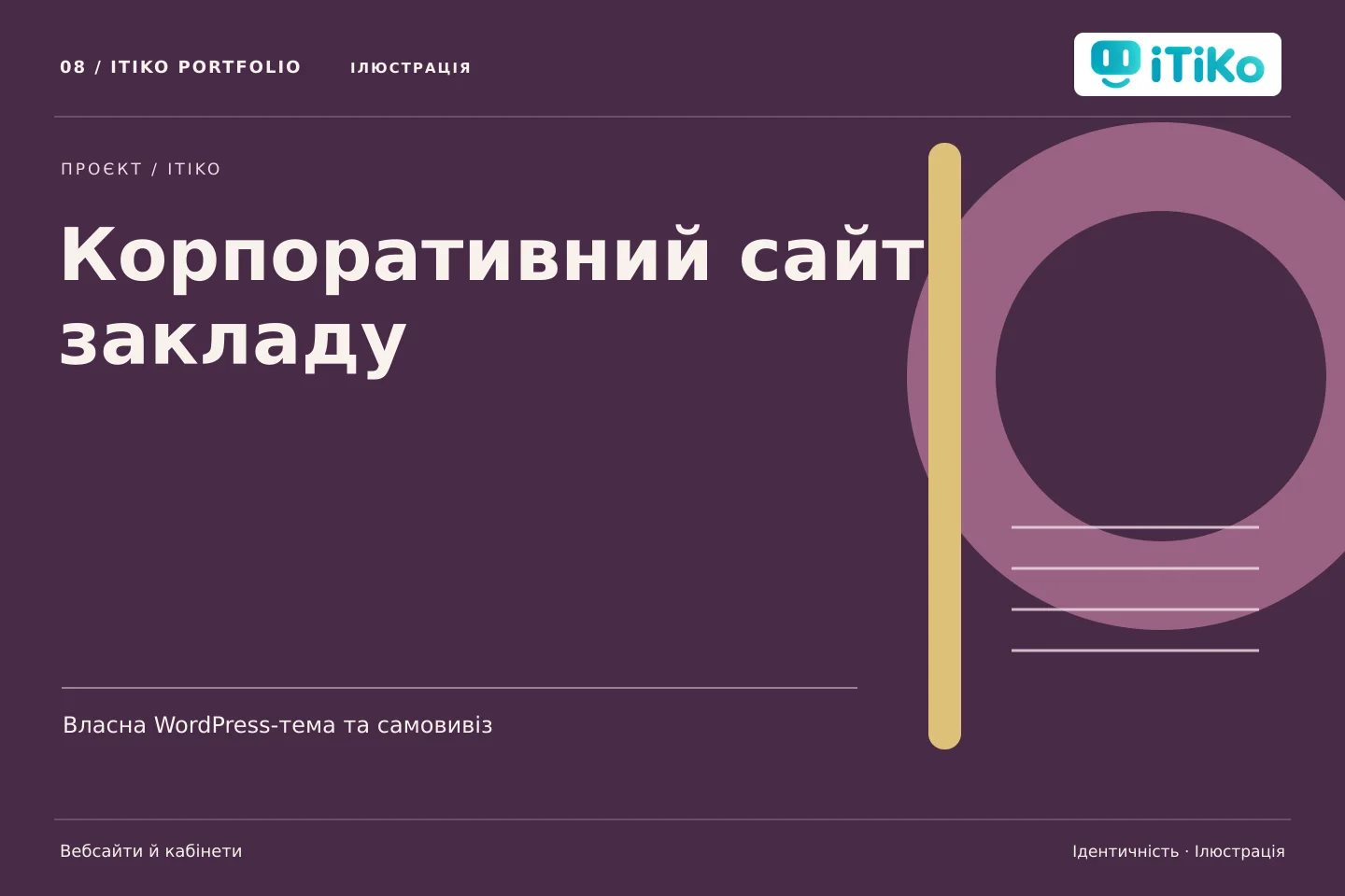 Корпоративний сайт закладу — ідентичність. Ілюстрація.