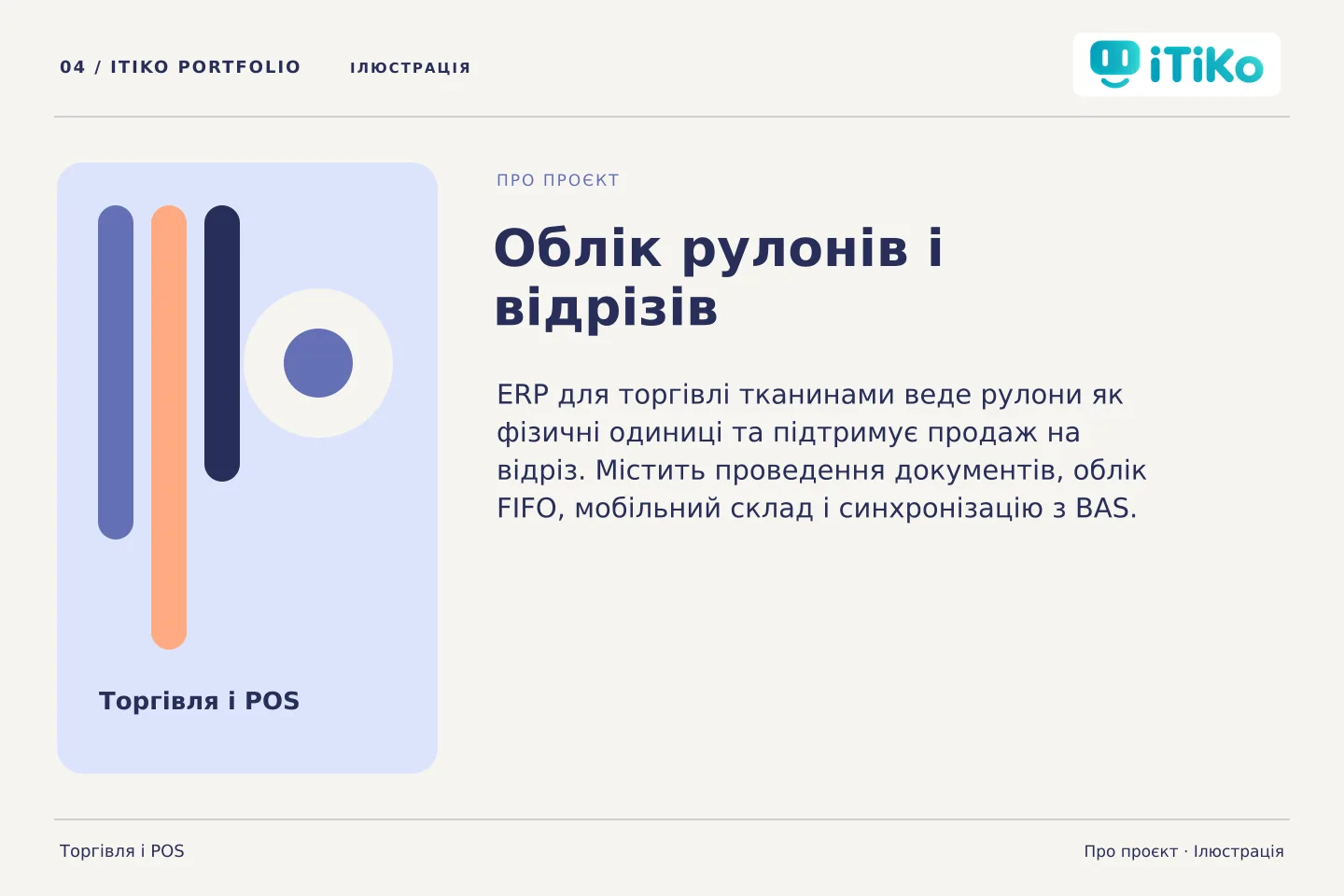 Облік рулонів і відрізів — про проєкт. Ілюстрація.