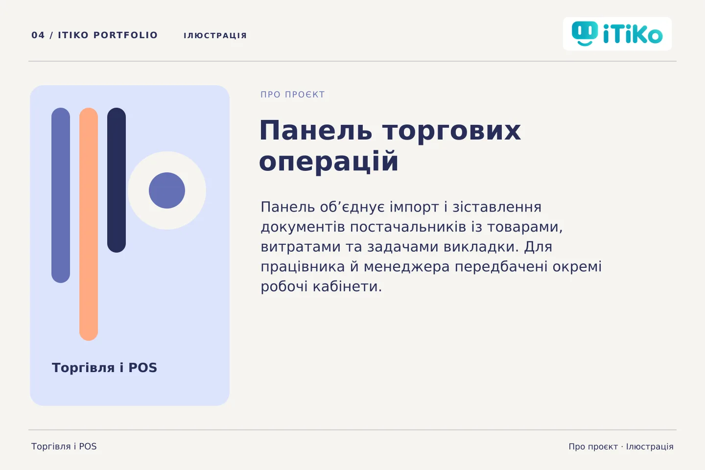 Панель торгових операцій — про проєкт. Ілюстрація.
