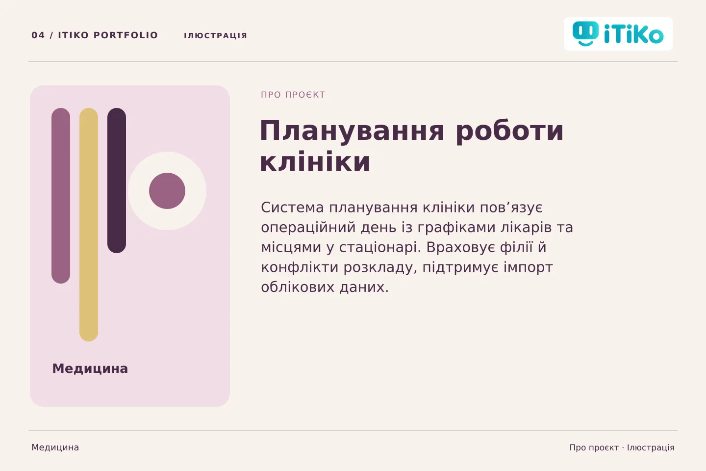 Планування роботи клініки — про проєкт. Ілюстрація.