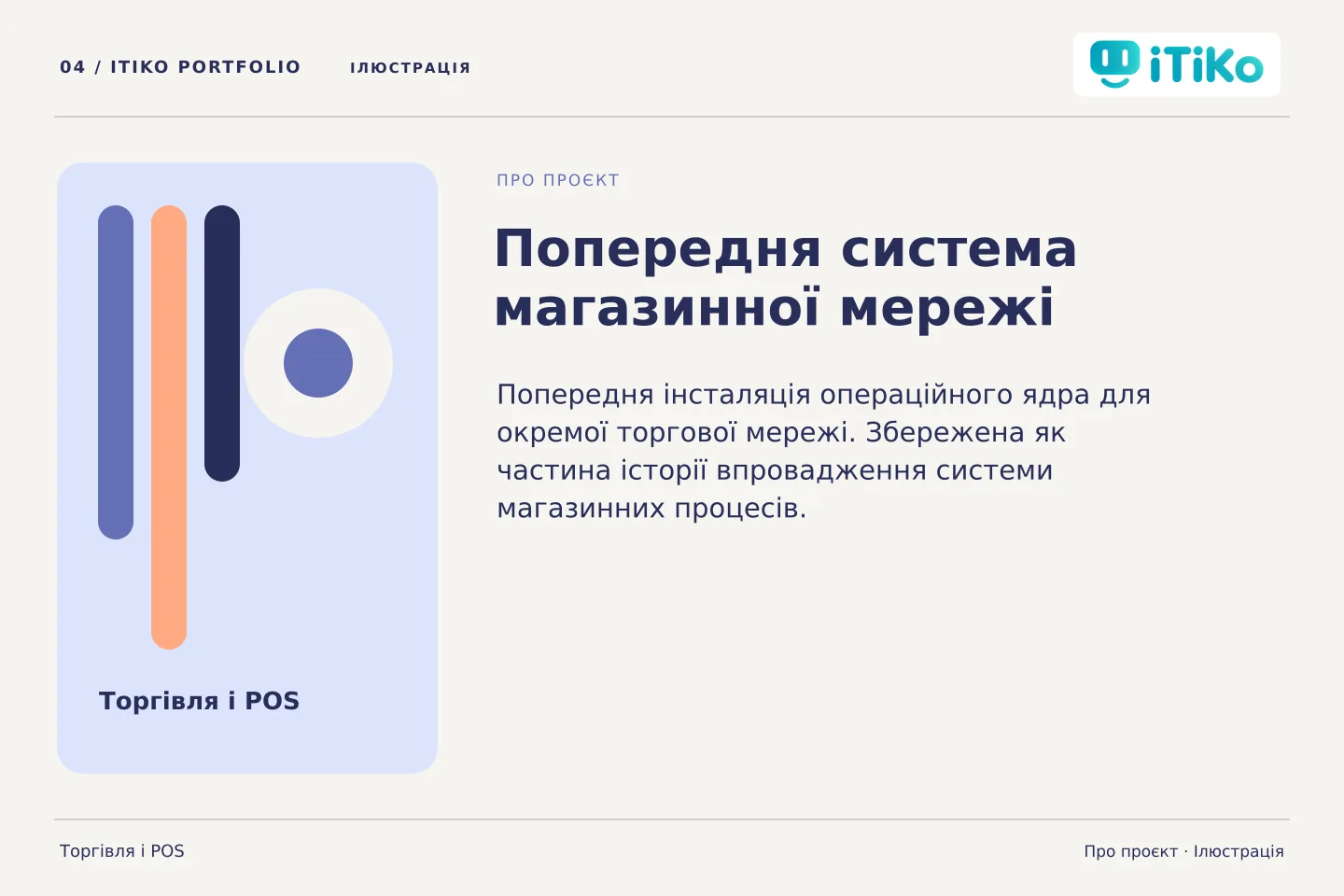 Попередня система магазинної мережі — про проєкт. Ілюстрація.
