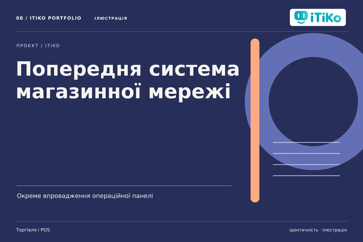 Попередня система магазинної мережі — ідентичність. Ілюстрація.