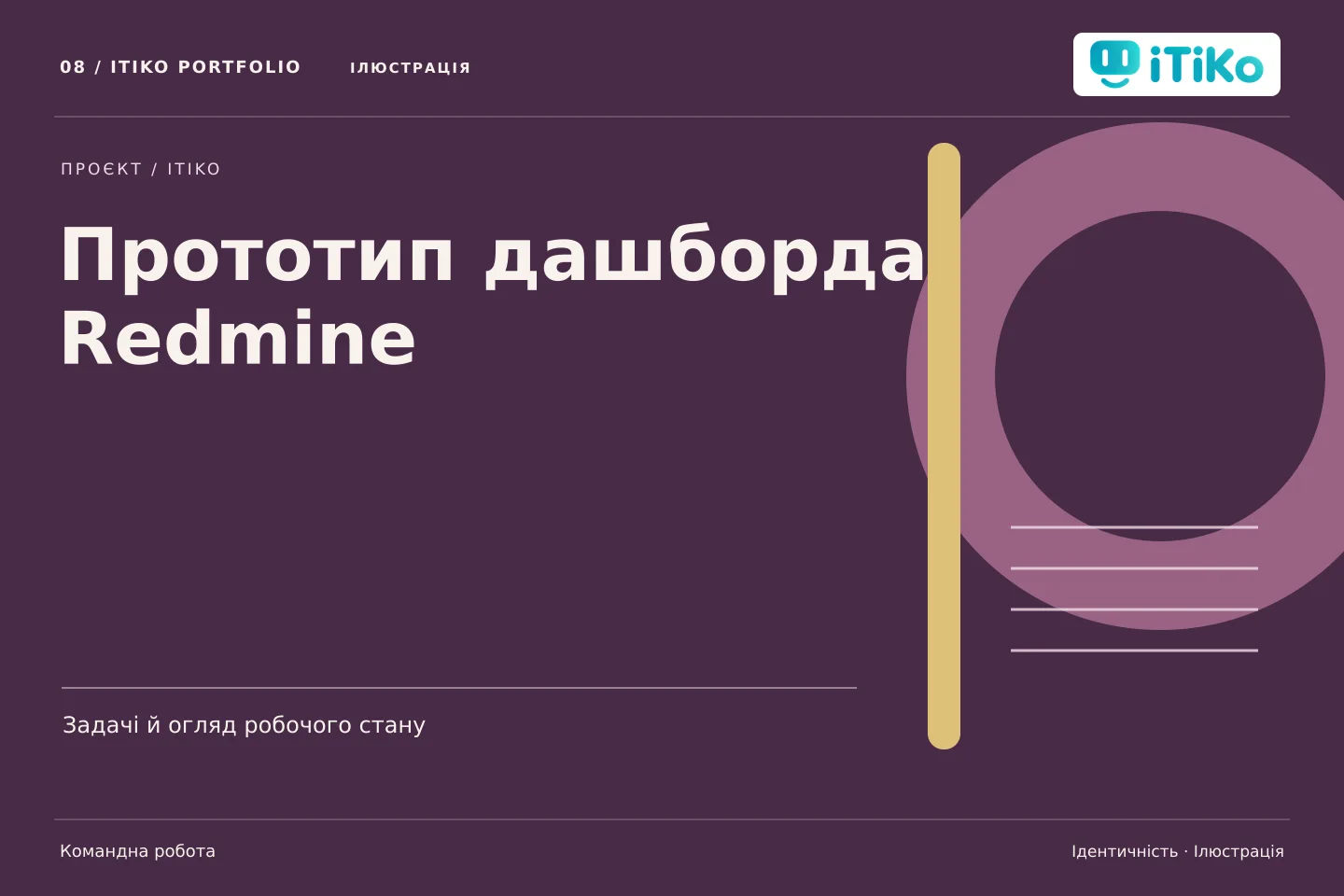 Прототип дашборда Redmine — ідентичність. Ілюстрація.