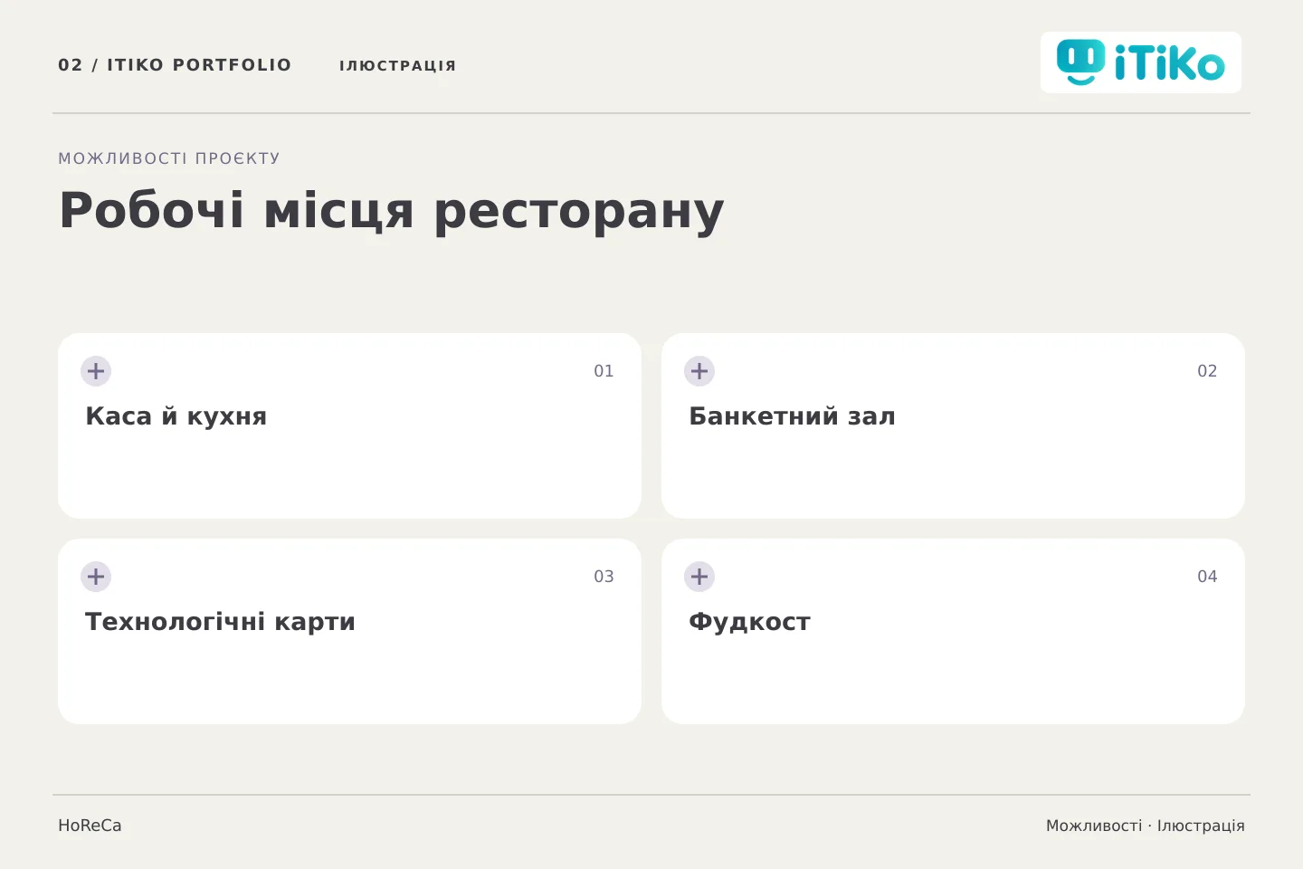 Робочі місця ресторану — можливості. Ілюстрація.