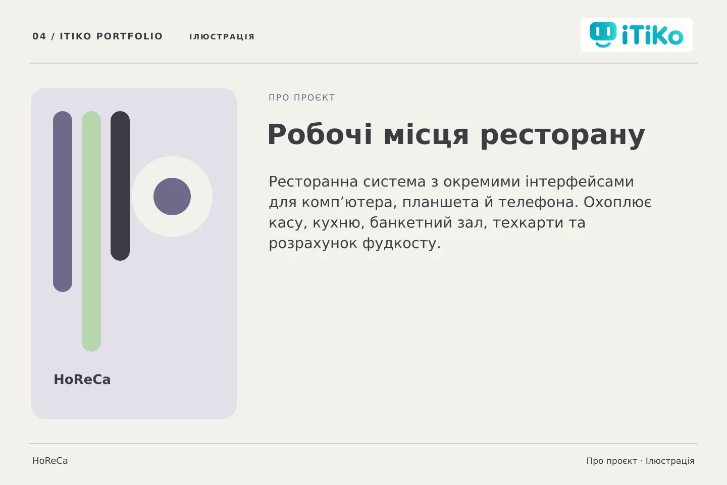 Робочі місця ресторану — про проєкт. Ілюстрація.