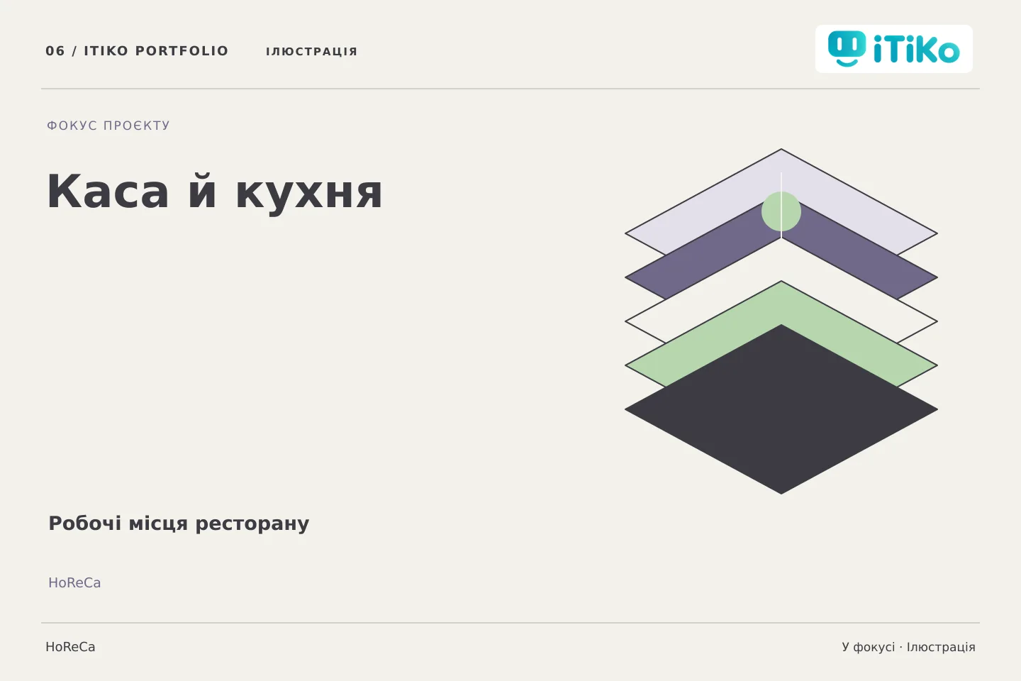 Робочі місця ресторану — у фокусі. Ілюстрація.