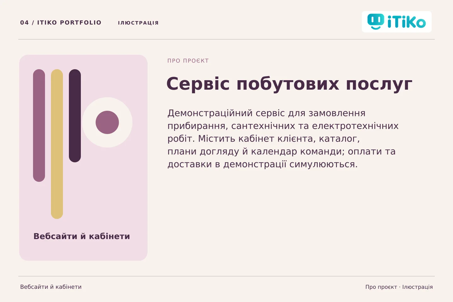 Сервіс побутових послуг — про проєкт. Ілюстрація.