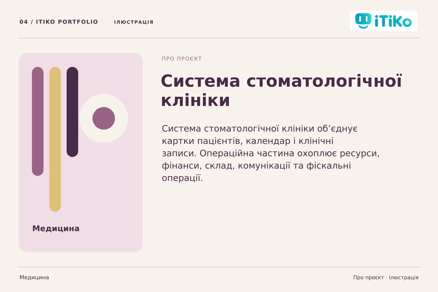 Система стоматологічної клініки — про проєкт. Ілюстрація.