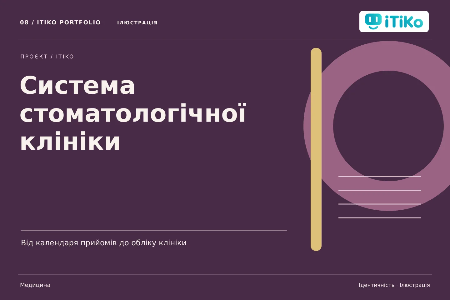 Система стоматологічної клініки — ідентичність. Ілюстрація.