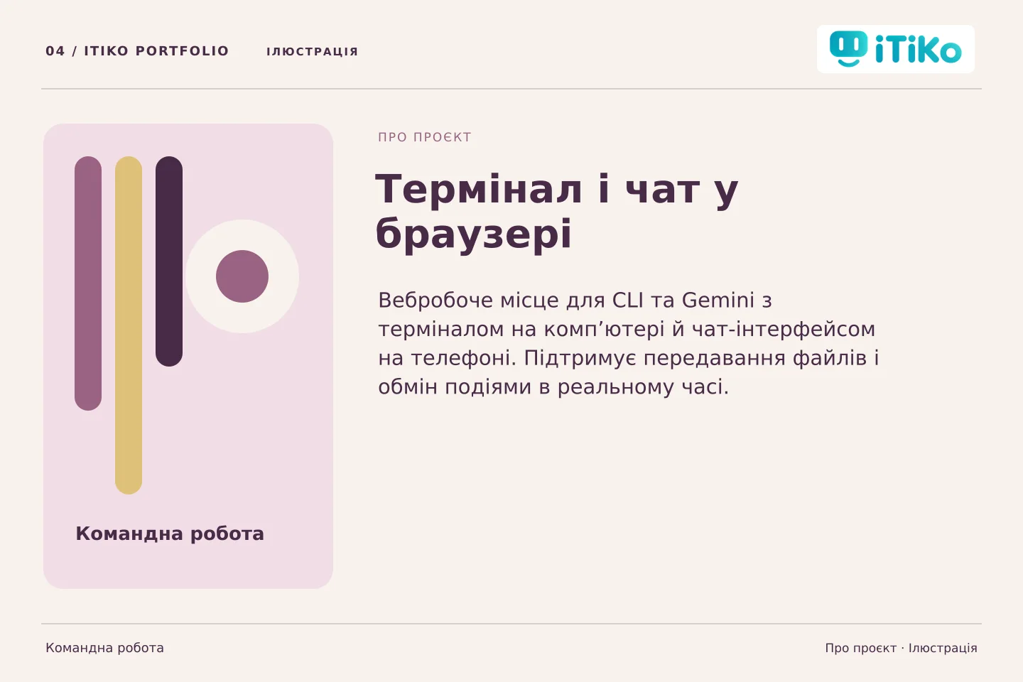 Термінал і чат у браузері — про проєкт. Ілюстрація.